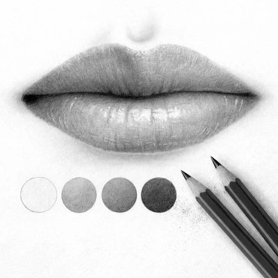 Photorealistic lips drawing, tutorial for beginners