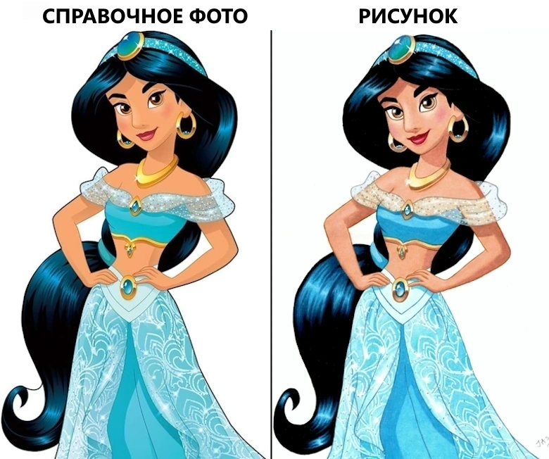 графитный рисунок жасмины цветными карандашами